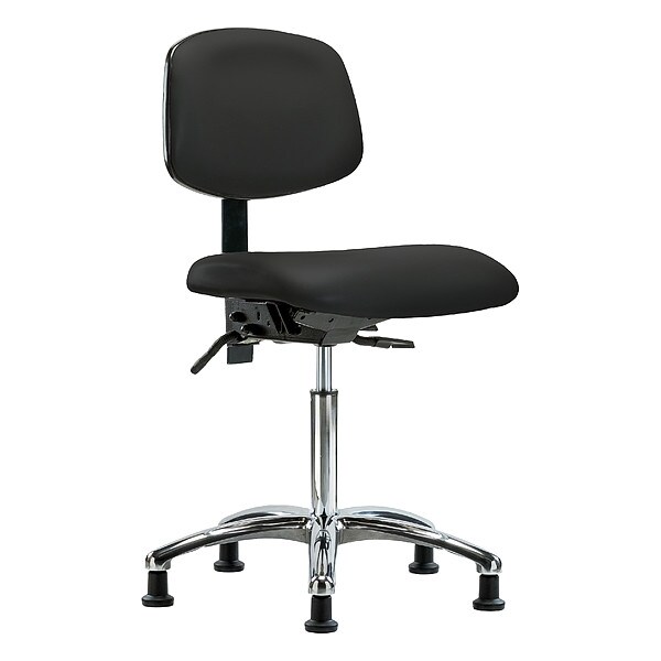 Zoro Select Medium Bench Chair Ergonomic Chair, No Arms, 21-1/2" to 29" Height, Vinyl, Black - BR-VMBCH-CR-T1-A0-NF-RG-8540