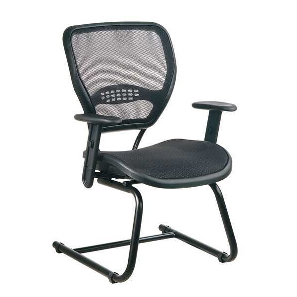 Office Star 55 Visitors Chair, Black Seat, Black Back, 26 1/2" W 27" L 37-3/4" H, Height Adjustable Angled - 5565