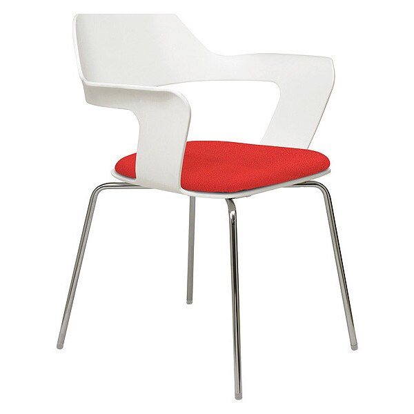 Kfi Stck Chair, Flx Poly Shll, Wht/Pmnto - 2500-WHITE-PIMENTO