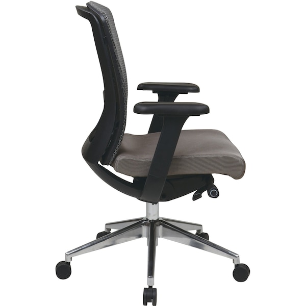 Office Star Desk Chair Desk Chair, Adjustable Arms, 17-3/4" to 21-1/4" Height, Fabric, Black - 511342AL
