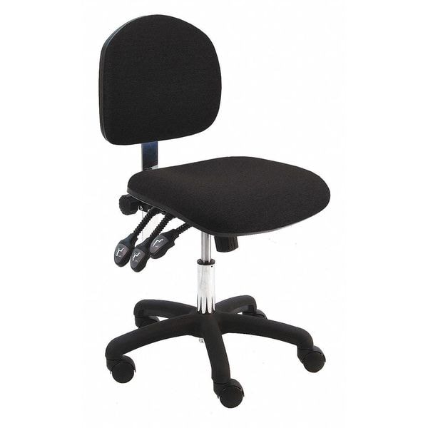 Benchpro Fabric Task Chair, 17" to 22", No Arms, Black - LNS-F-TLC-WW-BLACK