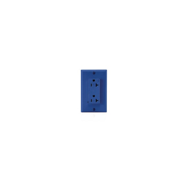 Leviton Receptacle, Deco, 20A, 5-20R, 125V, Blue - T5380-B