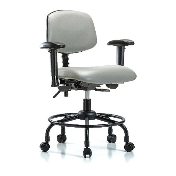 Blue Ridge Ergonomics Desk Chair Desk Chair, Vinyl, Chr Tilt AA Glides, Oat, Adjustable Arms, 21" to 26" Height, Vinyl, Dove - BR-VDHCH-RT-T1-A1-RC-8567
