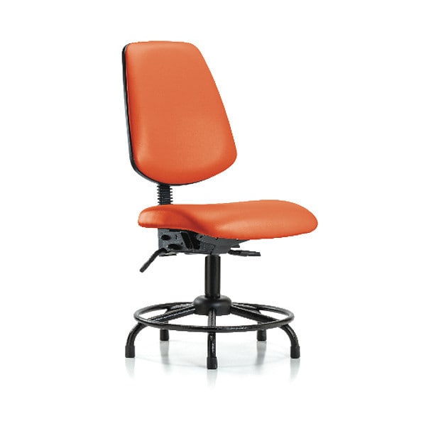 Blue Ridge Ergonomics Desk Chair No Arms, 18" to 23" Height, Vinyl, Orange Kist - BR-VDHCH-MB-RT-T1-A0-RG-8613