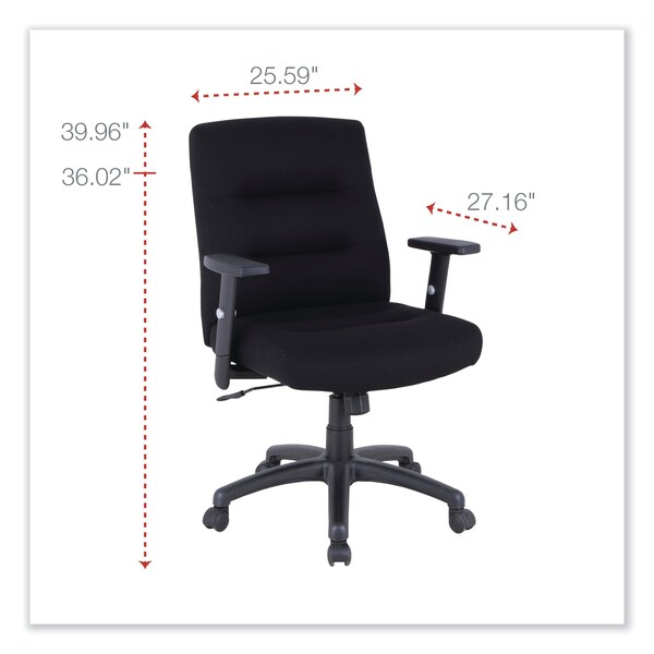 Alera Office Chair Chairs/Stools, T-Bar, Fabric, Black - 12010-03B