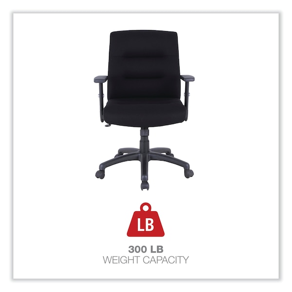 Alera Office Chair Chairs/Stools, T-Bar, Fabric, Black - 12010-03B