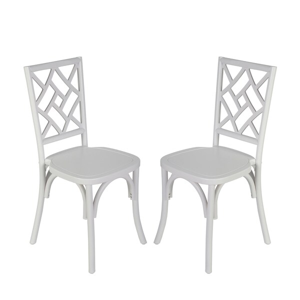 Flash Furniture Brooklyn Commercial Grade White Solid Wood Stackable Dining Chair with Intricate Back Detail, 2PK - 2-ZH-8100-5-WHT-GG