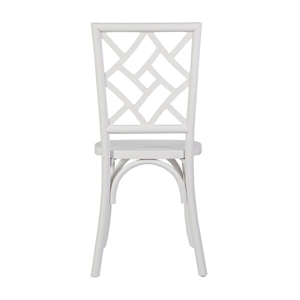 Flash Furniture Brooklyn Commercial Grade White Solid Wood Stackable Dining Chair with Intricate Back Detail, 2PK - 2-ZH-8100-5-WHT-GG