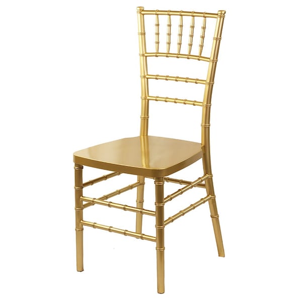 Atlas Commercial Products Resin Chiavari Chair with Premium Steel Frame, Gold - RCC3GLD