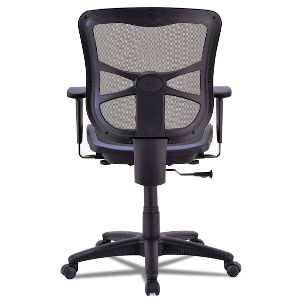 Alera Task Chair Mesh Mid-Back Swivel/Tilt Chair, Black, Padded Arms, 18-1/2" to 22" Height, Mesh, Black - EL42B18