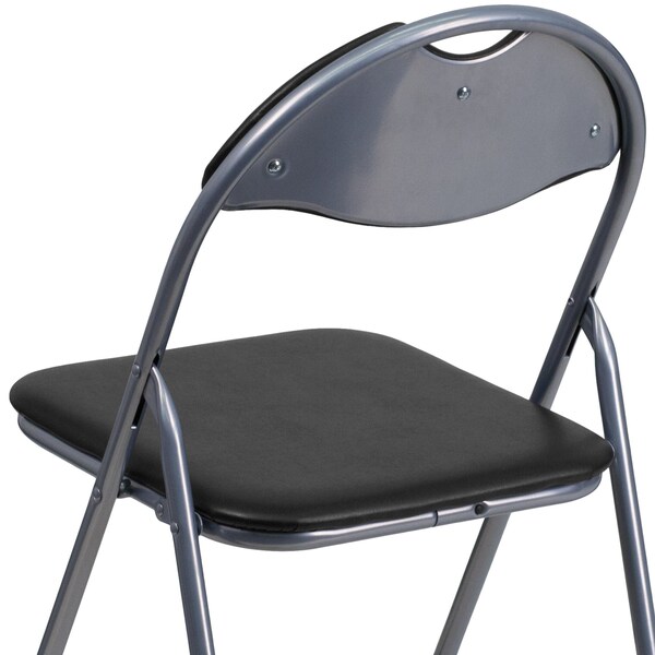 Flash Furniture Folding Chair, Black Vinyl, 31.5" H - YB-YJ806H-GG