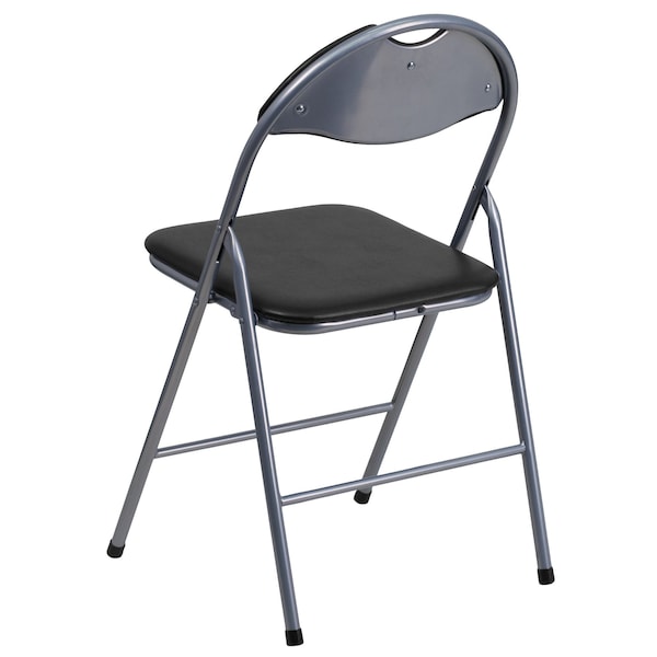 Flash Furniture Folding Chair, Black Vinyl, 31.5" H - YB-YJ806H-GG