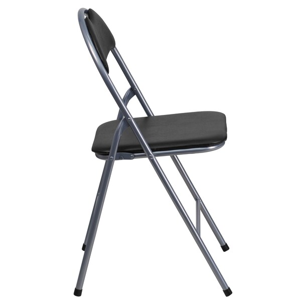 Flash Furniture Folding Chair, Black Vinyl, 31.5" H - YB-YJ806H-GG