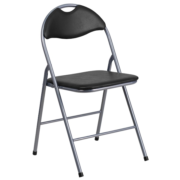 Flash Furniture Folding Chair, Black Vinyl, 31.5" H - YB-YJ806H-GG