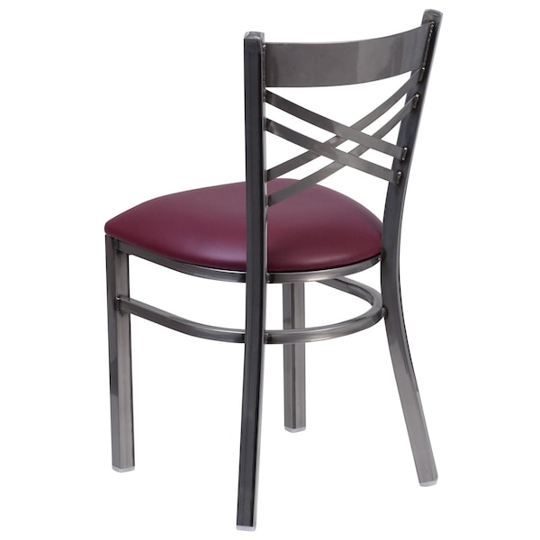Flash Furniture Hercules Restaurant Chair, Tan Back, 16-1/2 in W 17" L 32-1/4" H, Vinyl Seat - XU-6FOB-CLR-BURV-GG