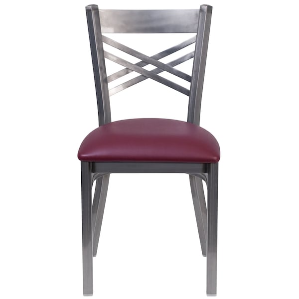 Flash Furniture Hercules Restaurant Chair, Tan Back, 16-1/2 in W 17" L 32-1/4" H, Vinyl Seat - XU-6FOB-CLR-BURV-GG