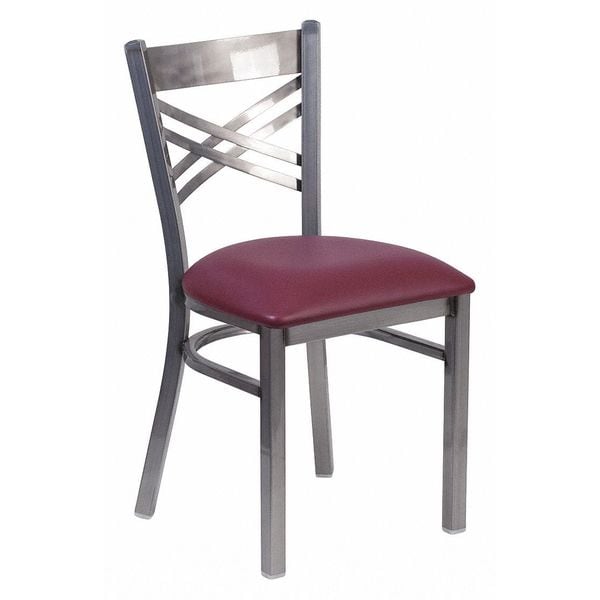 Flash Furniture Hercules Restaurant Chair, Tan Back, 16-1/2 in W 17" L 32-1/4" H, Vinyl Seat - XU-6FOB-CLR-BURV-GG