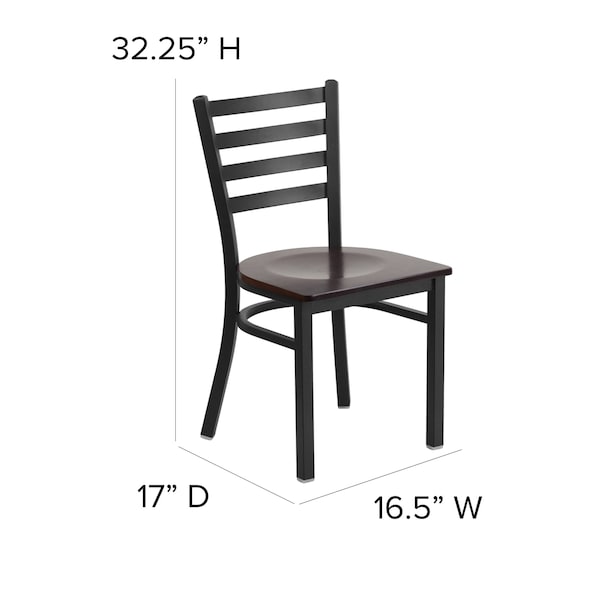 Flash Furniture Hercules Restaurant Chair, 16-1/2 in W 17" L 32-1/4" H - XU-DG694BLAD-WALW-GG