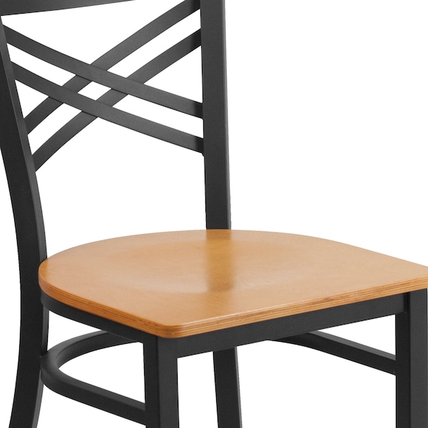 Flash Furniture Hercules Restaurant Chair, 16-1/2 in W 17" L 32-1/4" H - XU-6FOBXBK-NATW-GG