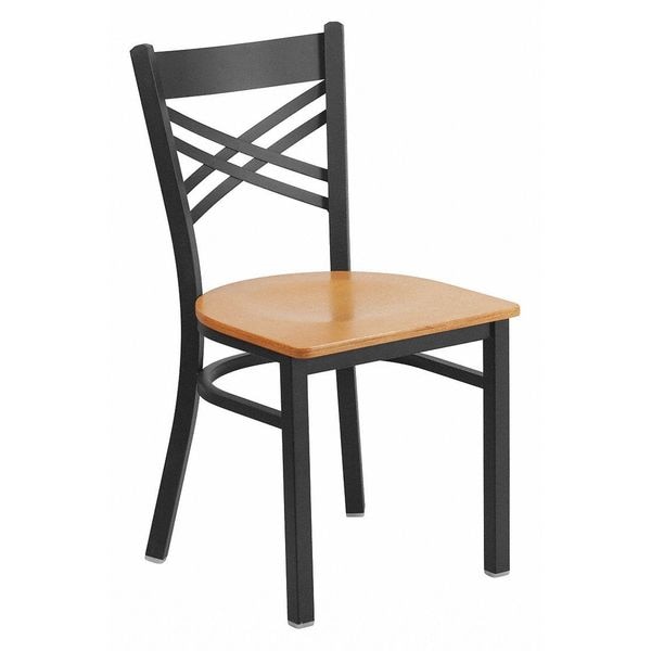 Flash Furniture Hercules Restaurant Chair, 16-1/2 in W 17" L 32-1/4" H - XU-6FOBXBK-NATW-GG