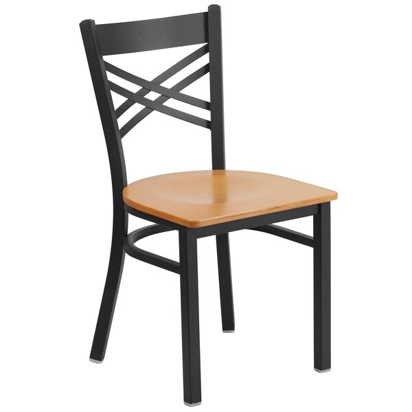 Flash Furniture Hercules Restaurant Chair, 16-1/2 in W 17" L 32-1/4" H - XU-6FOBXBK-NATW-GG