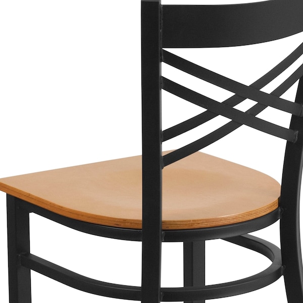 Flash Furniture Hercules Restaurant Chair, 16-1/2 in W 17" L 32-1/4" H - XU-6FOBXBK-NATW-GG