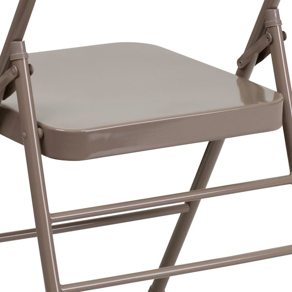 Flash Furniture Folding Chair, Metal, Beige - HF3-MC-309AS-BGE-GG