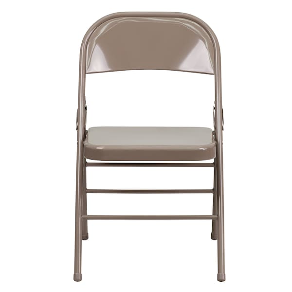 Flash Furniture Folding Chair, Metal, Beige - HF3-MC-309AS-BGE-GG