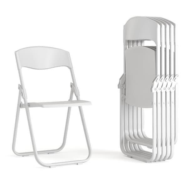 Flash Furniture White Plastic Folding Chair - 6-RUT-I-WHITE-GG