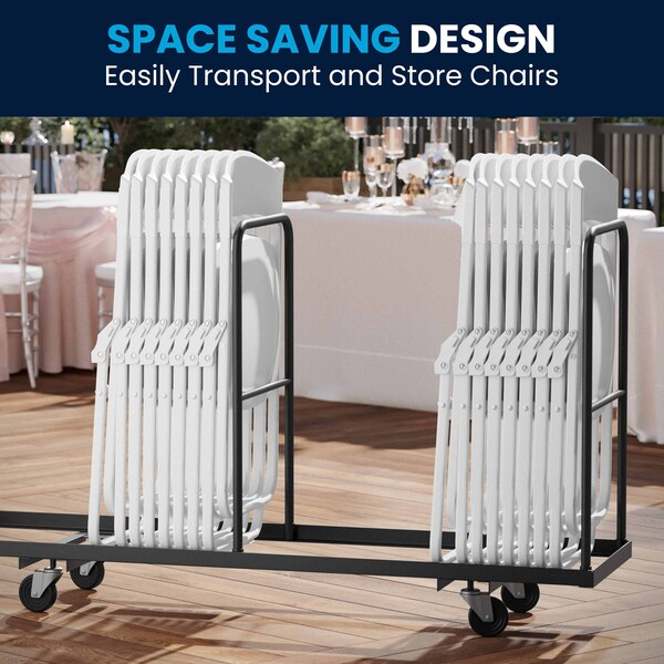 Flash Furniture White Plastic Folding Chair - 6-RUT-I-WHITE-GG