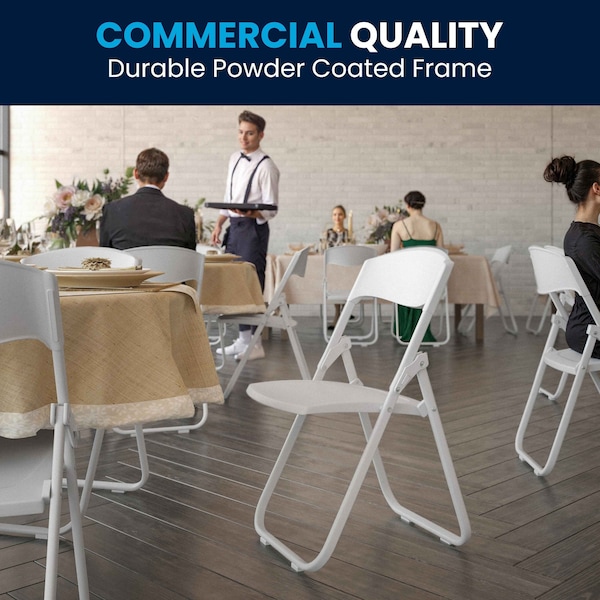 Flash Furniture White Plastic Folding Chair - 6-RUT-I-WHITE-GG