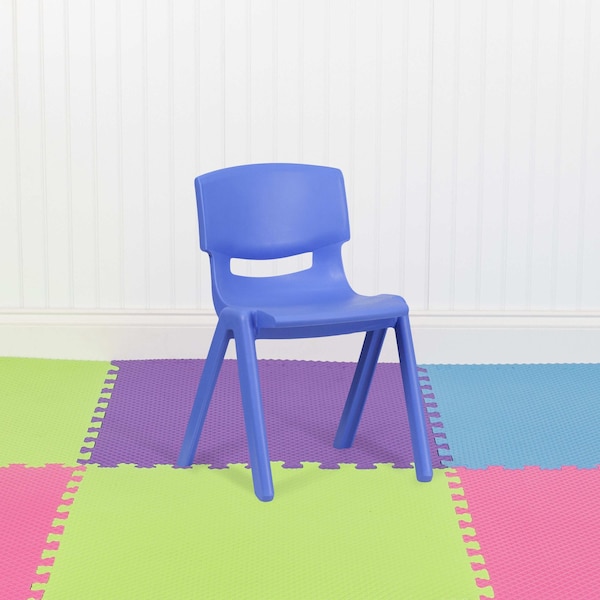 Flash Furniture Blue Plastic Stackable School Chair with 13.25" Seat Height - 5-YU-YCX-004-BLUE-GG