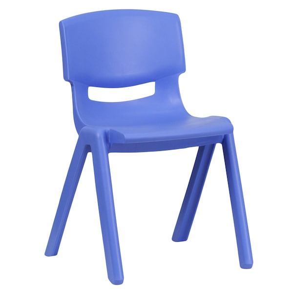 Flash Furniture Blue Plastic Stackable School Chair with 13.25" Seat Height - 5-YU-YCX-004-BLUE-GG