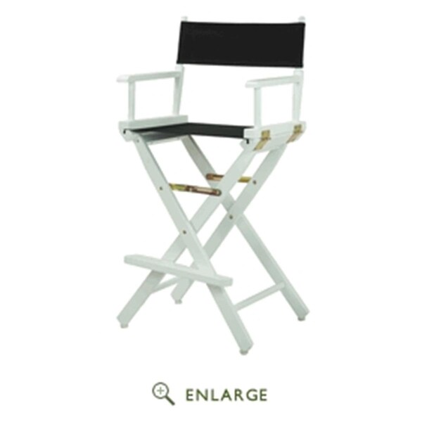 Betterbeds 230-01-021-15 30 in. Directors Chair White Frame with Black Canvas - BE4269199