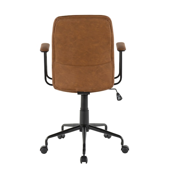 Lumisource Fredrick Office Chair in Brown Faux Leather - OC-FRED BK+BN
