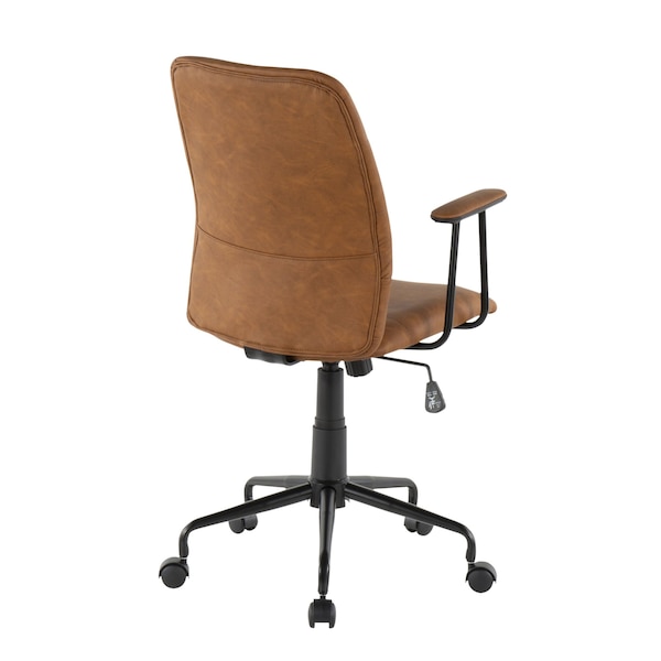 Lumisource Fredrick Office Chair in Brown Faux Leather - OC-FRED BK+BN