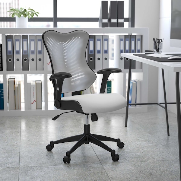 Flash Furniture White Mesh High Back Chair - BL-ZP-806-WH-GG