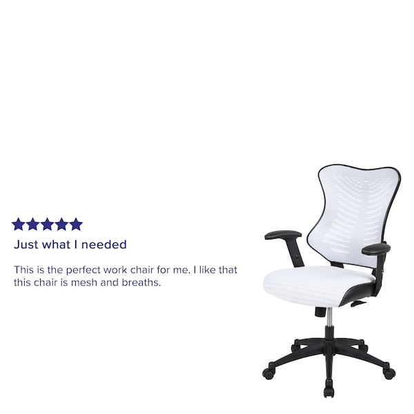 Flash Furniture White Mesh High Back Chair - BL-ZP-806-WH-GG
