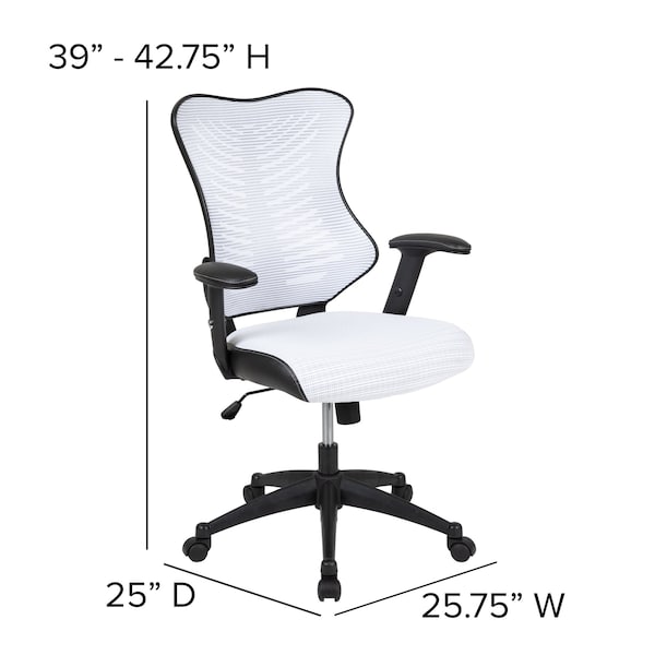 Flash Furniture White Mesh High Back Chair - BL-ZP-806-WH-GG