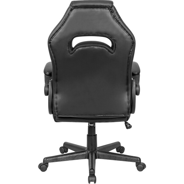 Global Industrial Racing/Gaming Chair, Mid Back, Synthetic Leather, Black - 695854BK