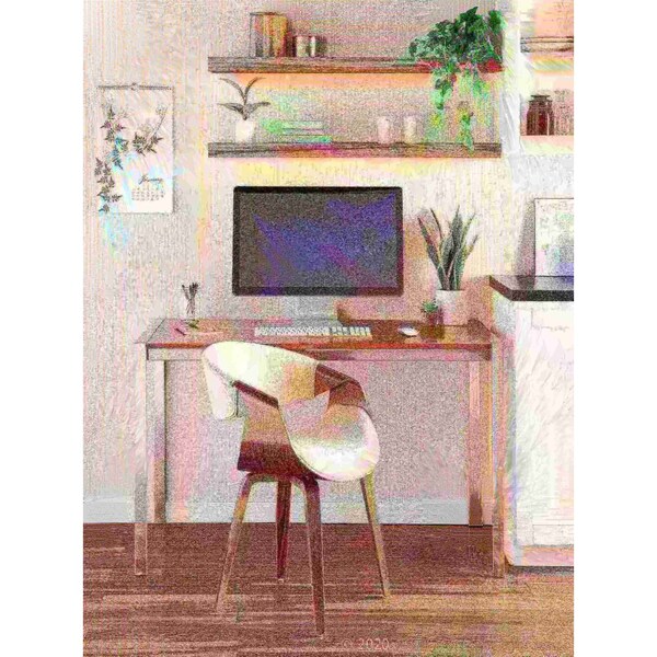 Lumisource Curvo Dining/Accent Chair in Walnut and Cream Fabric - CH-CRVNL WL+CR