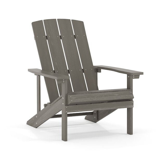 Flash Furniture Charlestown Adirondack Chair, Grey Wood, Gray Seat, Wood Back, 29.5 W 35 H - JJ-C14501-LTG-GG