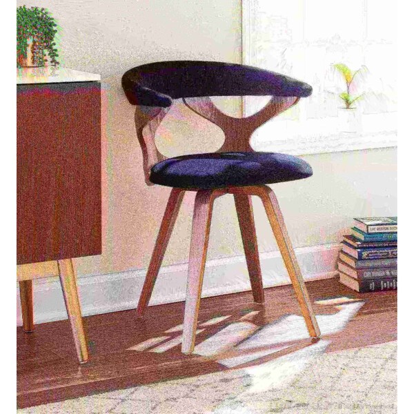 Lumisource Gardenia Dining/Accent Chair in Light Grey Wood and Black Velvet - CH-GARD LGY+BK