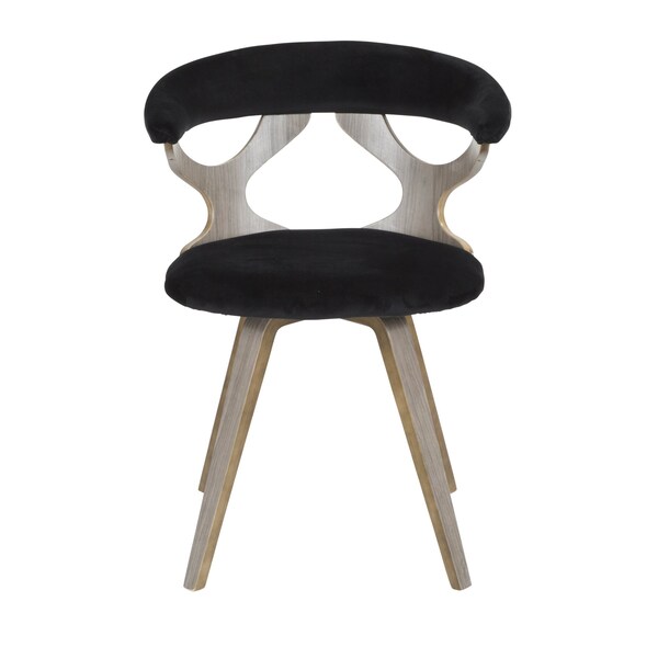 Lumisource Gardenia Dining/Accent Chair in Light Grey Wood and Black Velvet - CH-GARD LGY+BK