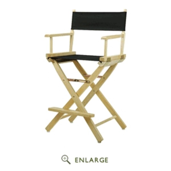 Casual Home 220-00-021-15 24 in. Directors Chair Natural Frame with Black Canvas - CA627309