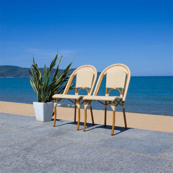 Safavieh 19.75 x 21.5 x 35 in. California Side Chair, Natural, 2PK - PAT7530A-SET2
