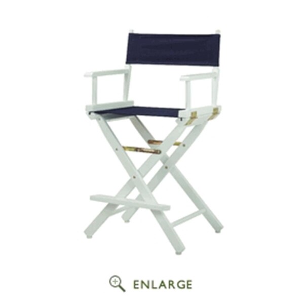 Betterbeds 220-01-021-10 24 in. Directors Chair White Frame with Navy Blue Canvas - BE2691169
