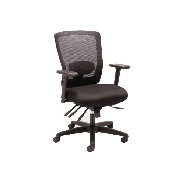 Alera Alera Mesh Mid-Back Multifunction Chair - Black - Envy Series - NV42M14