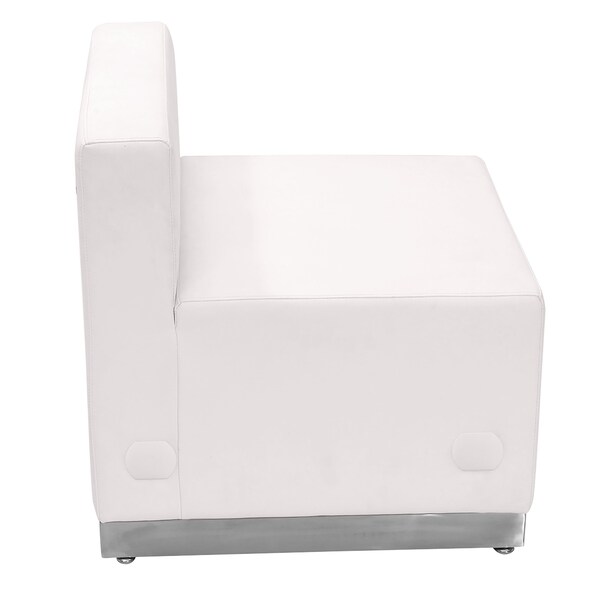 Flash Furniture Hercules Alon Chair, White Back, 25-1/2 in W 25-1/4" L 27" H, Leather Seat - ZB-803-CHAIR-WH-GG