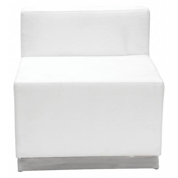 Flash Furniture Hercules Alon Chair, White Back, 25-1/2 in W 25-1/4" L 27" H, Leather Seat - ZB-803-CHAIR-WH-GG